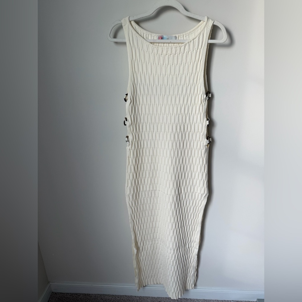 Free People Cream keyhole Sleeveless Maxi Dress